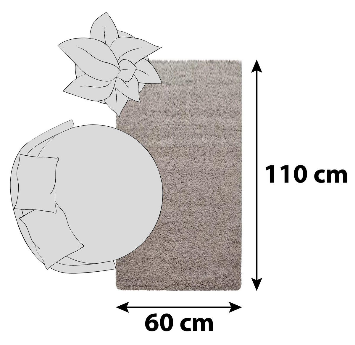 KOBEREC S VYSOKÝM VLASEM, 60/110 cm, béžová - béžová, Konvenční, textil (60/110cm) - Novel