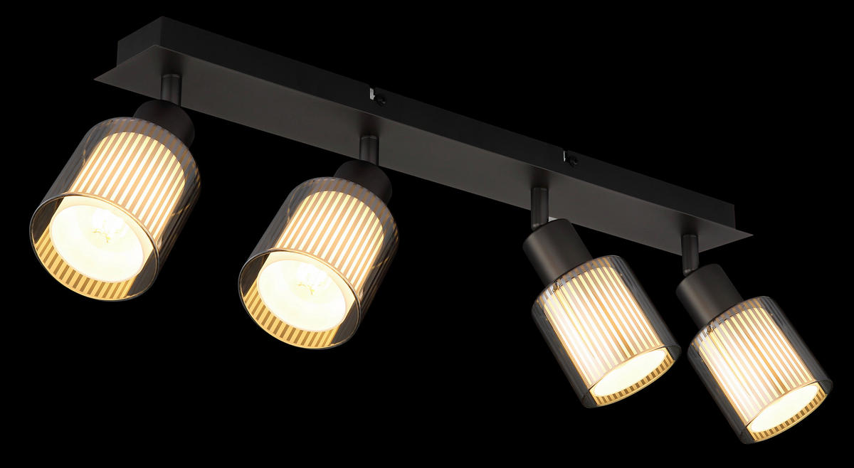 STRAHLER 56/8/18,6 cm   - Schwarzchrom/Weiß, Basics, Glas/Metall (56/8/18,6cm) - Globo