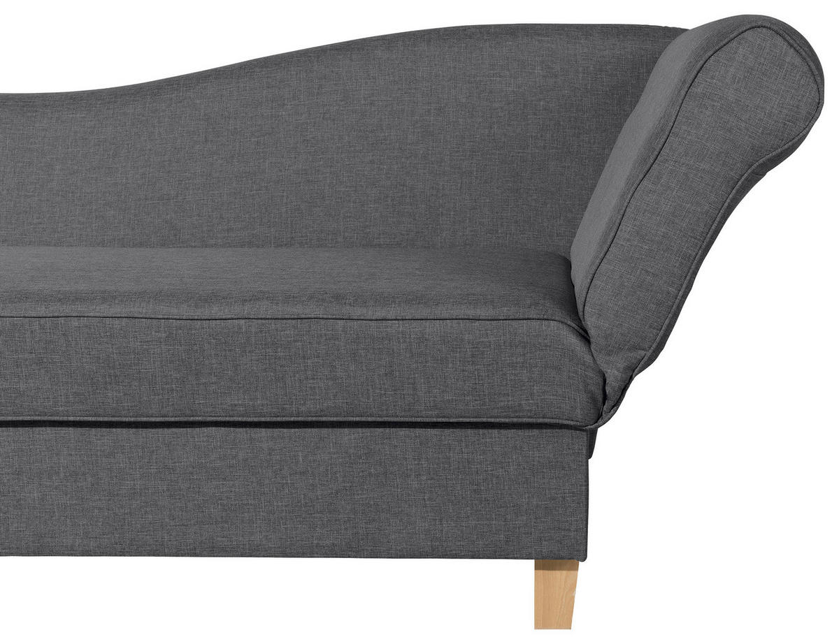 RÉCAMIERE in Flachgewebe Graphitfarben  - Buchefarben/Graphitfarben, Design, Holz/Textil (190/82/88cm) - Max Winzer