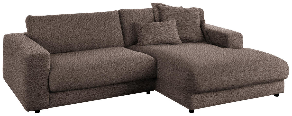 ECKSOFA in Flachgewebe Braun  - Schwarz/Braun, Design, Kunststoff/Textil (270/190cm) - Lomoco