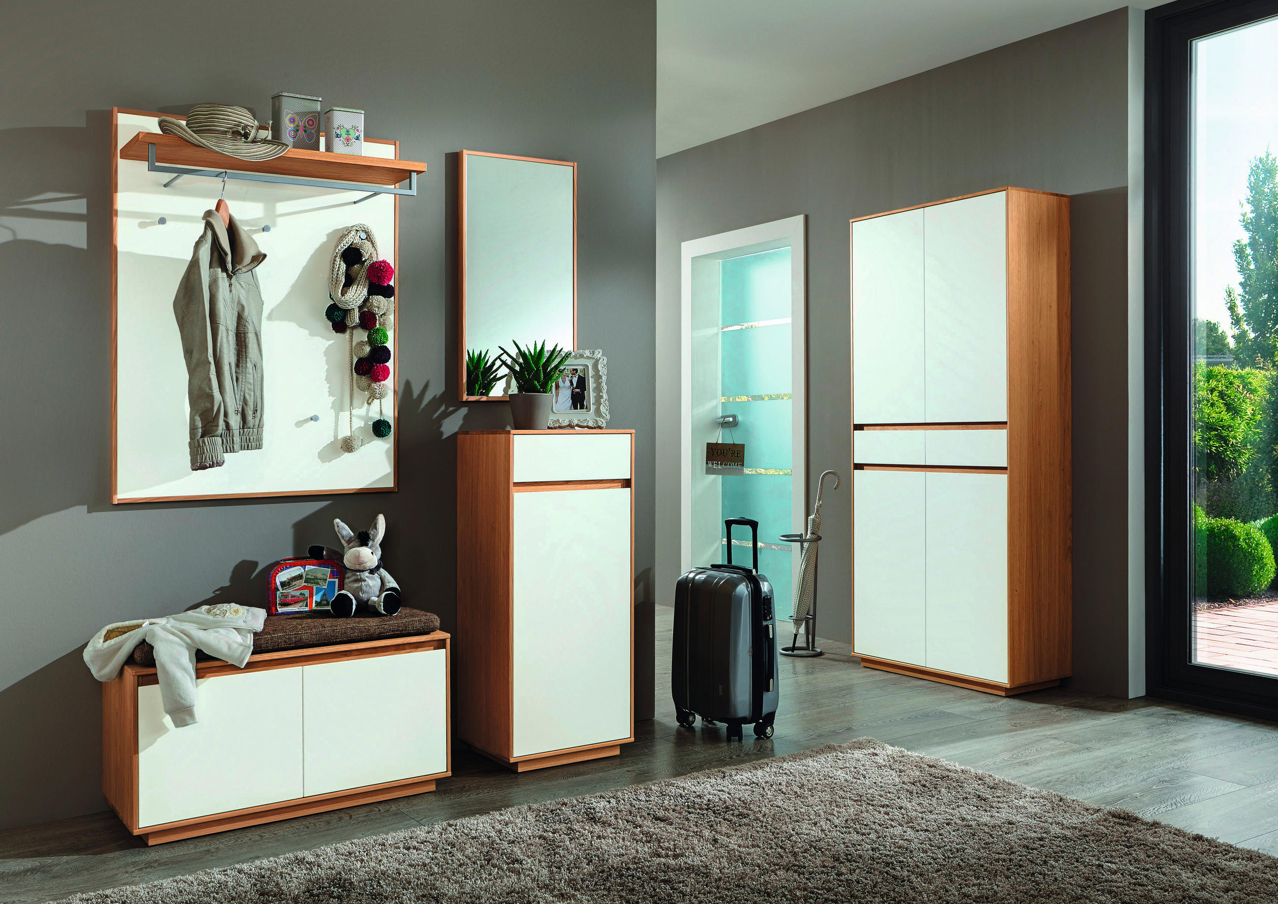 KOMMODE 44/103/37 cm Eiche teilmassiv - Eiche Bianco/Weiß, Design, Holz/Holzwerkstoff (44/103/37cm)