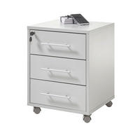 PREDALNIK NA KOLESCIH  svetlo siva  - srebrne barve/svetlo siva, Basics, umetna masa/leseni material (43/56/42cm) - Xora