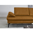 ECKSOFA in Echtleder Currygelb  - Currygelb/Schwarz, Design, Leder/Metall (325/157cm) - Dieter Knoll