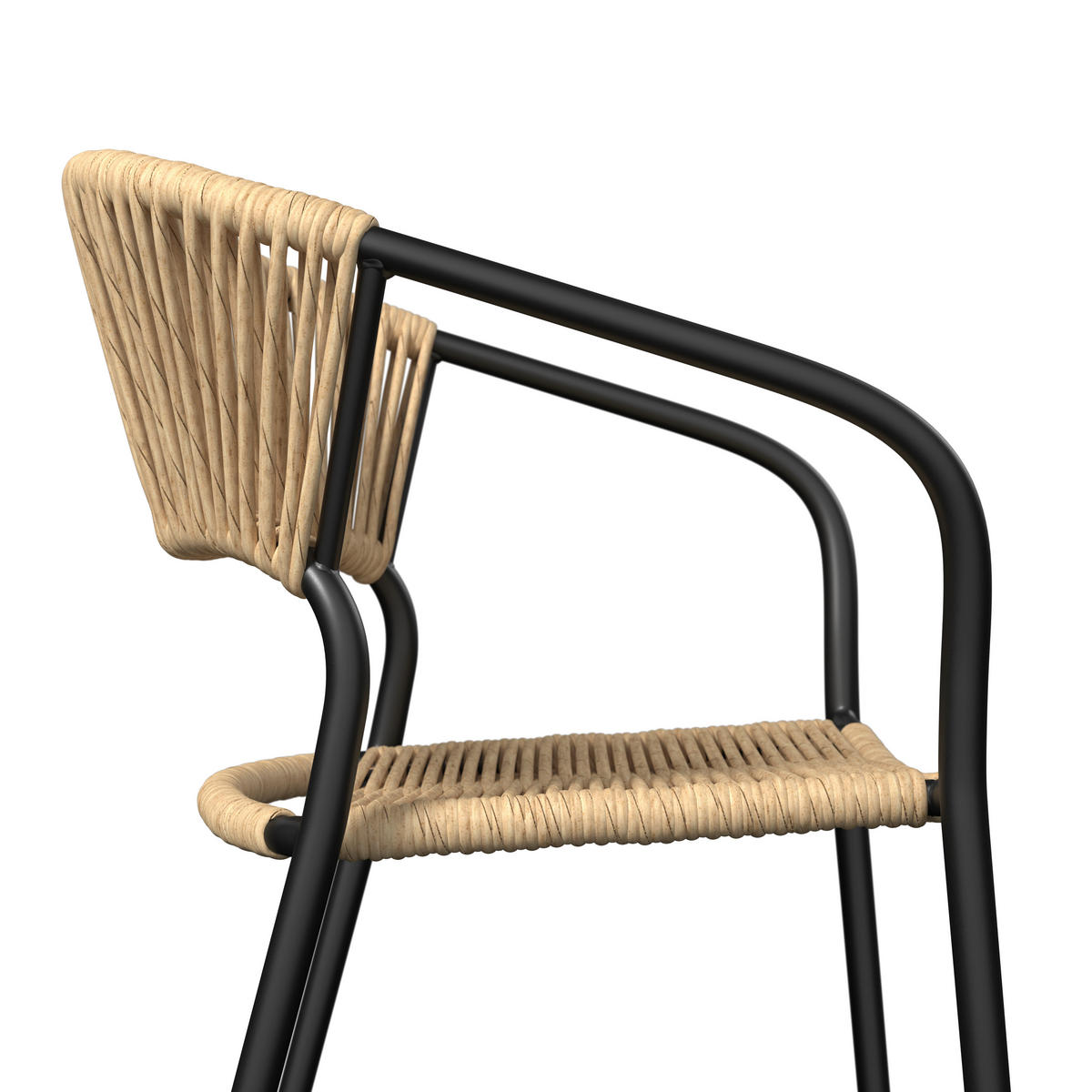 STAPELSESSEL in Metall, Kunststoff Anthrazit, Naturfarben  - Anthrazit/Naturfarben, MODERN, Kunststoff/Metall (55/78/55cm) - Ambia Garden