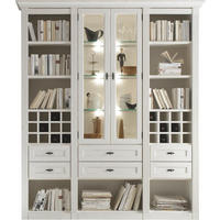 BÜCHERWAND  195/226/46 cm Weiß  - Schwarz/Weiß, LIFESTYLE, Glas/Holz (195/226/46cm)