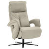 RELAXSESSEL in Leder Ecru  - Ecru/Schwarz, Design, Leder/Metall (77/110/87cm) - Valdera