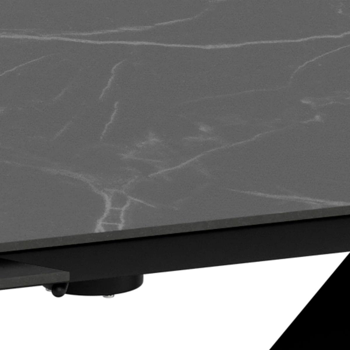 MATBORD svart rektangulär  utdragbar  - svart, Klassisk, metall/keramik (160-240/90/77cm) - Best Price