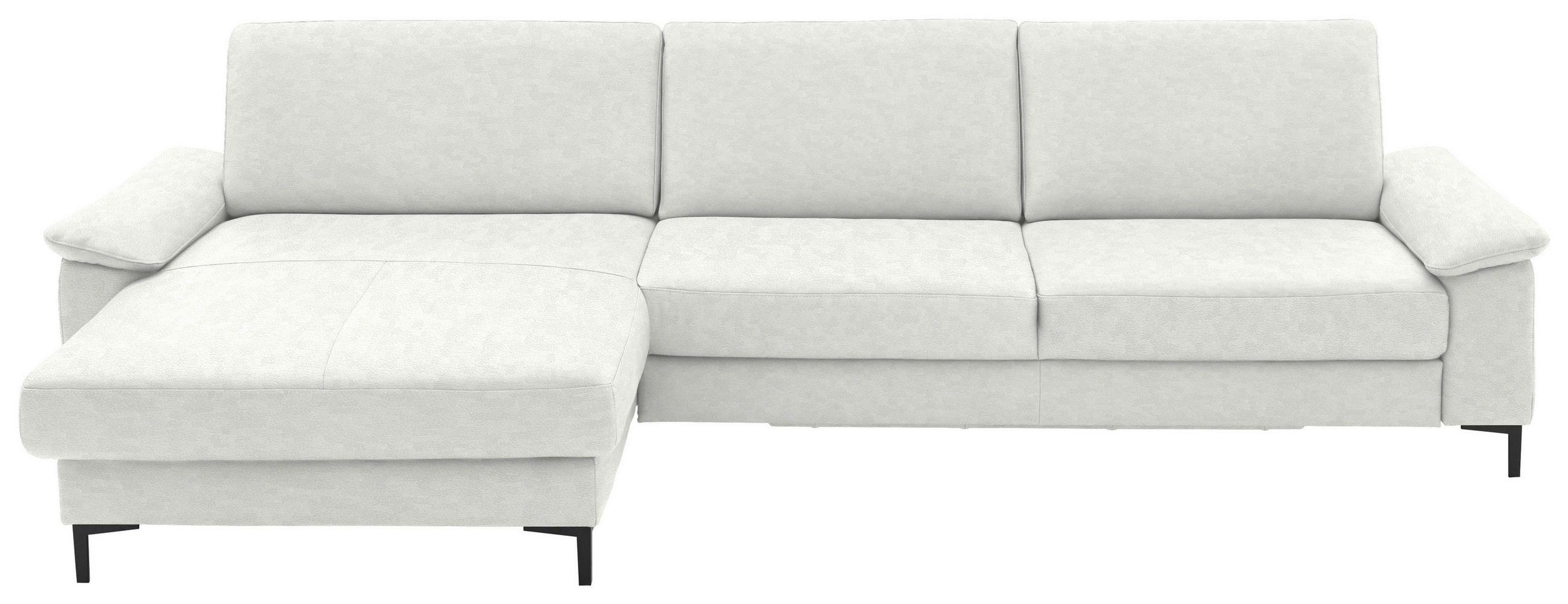 ECKSOFA  in Echtleder Weiß  176/334 cm  - Schwarz/Weiß, Design, Leder/Metall (176/334cm) - Dieter Knoll