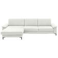 ECKSOFA  in Echtleder Weiß  176/334 cm  - Schwarz/Weiß, Design, Leder/Metall (176/334cm) - Dieter Knoll