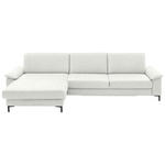 ECKSOFA  in Echtleder Weiß  176/334 cm  - Schwarz/Weiß, Design, Leder/Metall (176/334cm) - Dieter Knoll