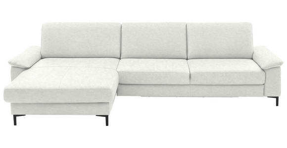 ECKSOFA  in Echtleder Weiß  176/334 cm  - Schwarz/Weiß, Design, Leder/Metall (176/334cm) - Dieter Knoll