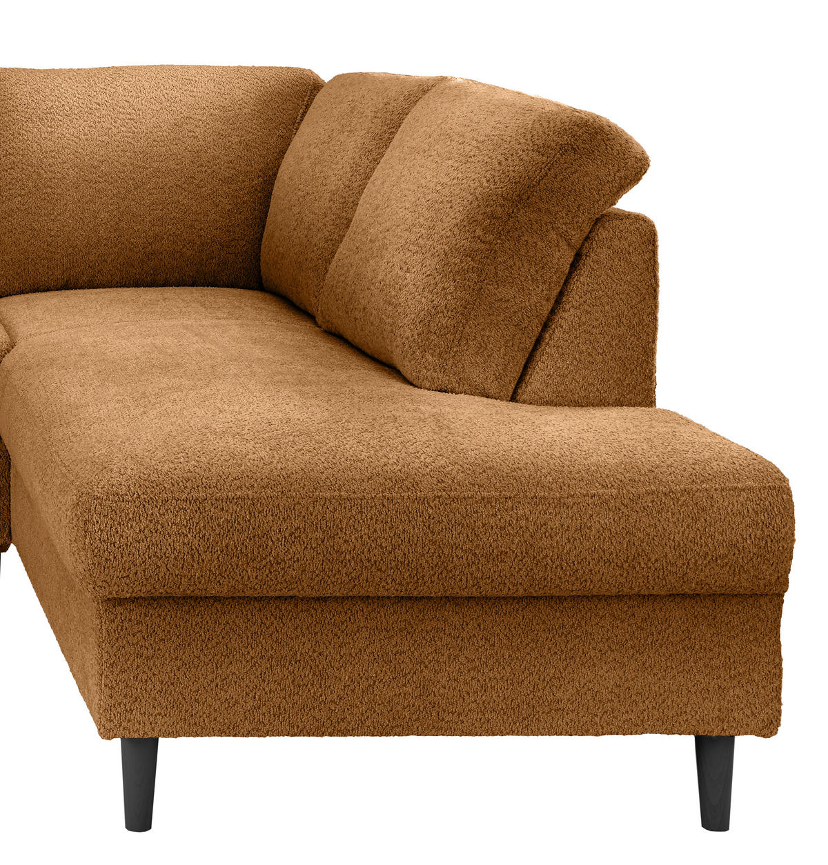 ECKSCHLAFSOFA in Goldfarben Textil   - Goldfarben/Schwarz, Modern, Holz/Textil (242/200cm) - Livetastic