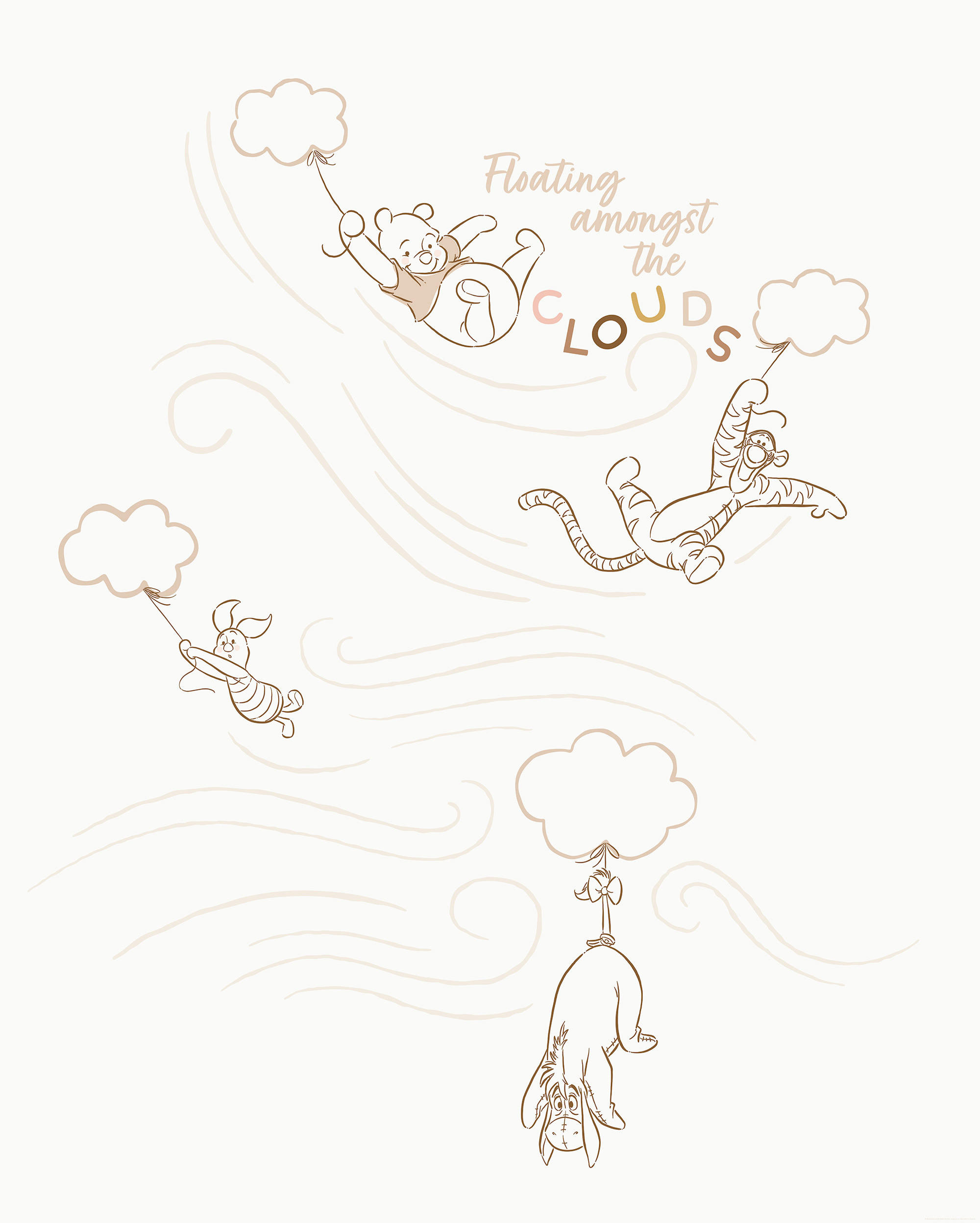 FOTOTAPETE WINNIE THE POOH A BLUSTER DAY  - Beige, Design, Textil (200/250cm) - Disney