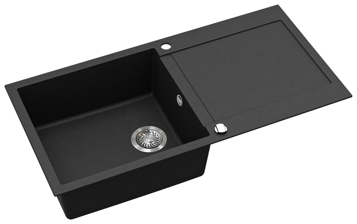 SPÜLE MILA103BL  - Schwarz, Basics, Stein (100/20/50cm) - Visiona
