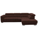 ECKSOFA in Chenille Rotbraun  - Chromfarben/Rotbraun, Design, Textil (301/207cm) - Xora