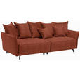 BIGSOFA Velours Rostfarben  - Rostfarben/Schwarz, Design, Textil/Metall (226/91/103cm) - Carryhome