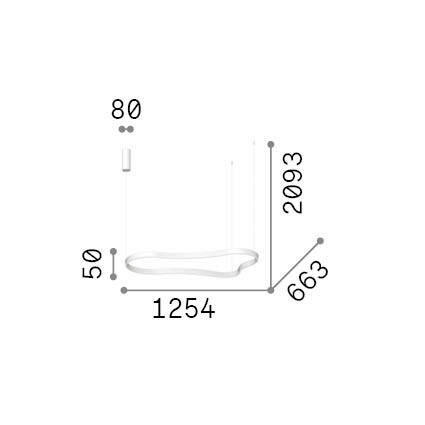 LED-HÄNGELEUCHTE 125,4/66,25/209.3 cm  - Schwarz, Design, Metall (125,4/66,25/209.3cm) - Ideal Lux