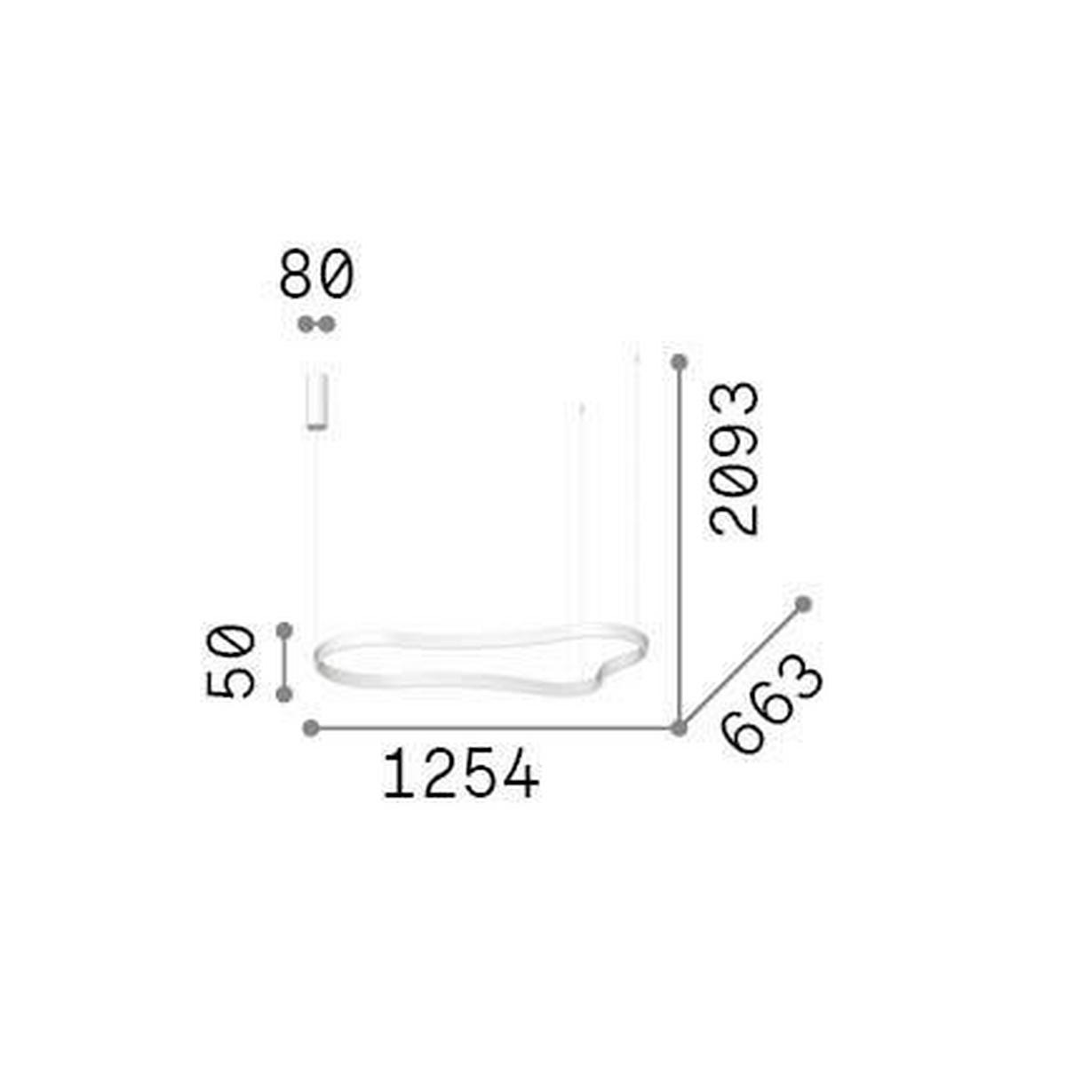 LED-HÄNGELEUCHTE 125,4/66,25/209,3 cm  - Weiß, Design, Metall (125,4/66,25/209,3cm) - Ideal Lux