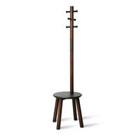 ŠATNÍ STOJAN - tmavě hnědá, Basics, dřevo (51/165cm) - Umbra