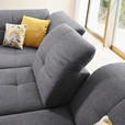 ECKSOFA in Chenille Grau  - Schwarz/Grau, Design, Textil/Metall (240/308cm) - Xora