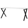 SCHREIBTISCH 180/80/75 cm  in Schwarz, Weiß  - Schwarz/Weiß, MODERN, Holzwerkstoff/Metall (180/80/75cm) - Novel