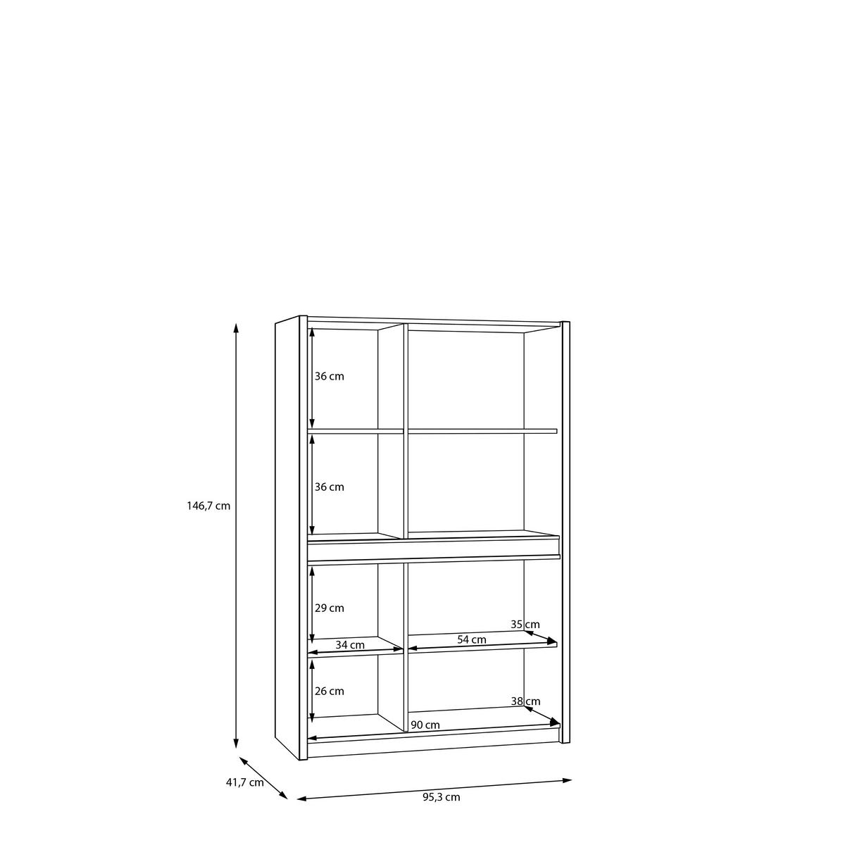 VITRINA   - boje hrasta/boje pijeska, Design, drvni materijal/plastika (95,3/146,7cm)