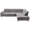 ECKSOFA in Chenille Hellgrau  - Chromfarben/Hellgrau, Design, Textil/Metall (310null) - Beldomo Speed