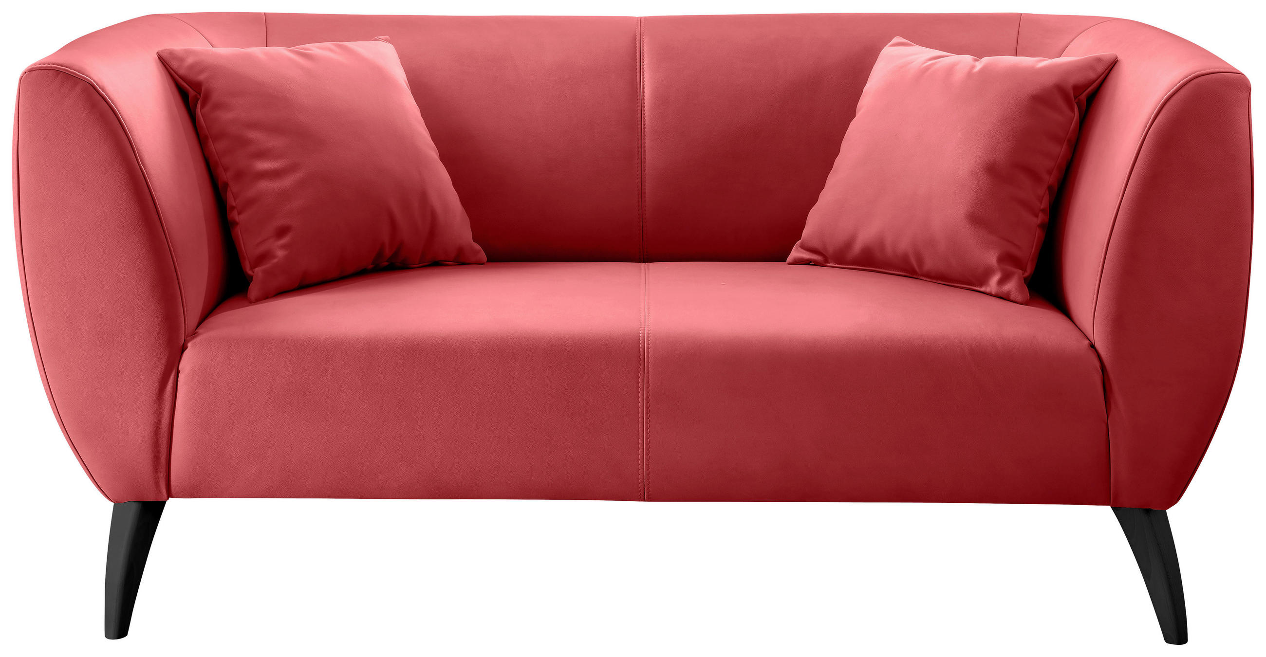 2-SITZER-SOFA Lederlook Rot  - Rot/Schwarz, MODERN, Holz/Textil (172/83/88cm) - Livetastic