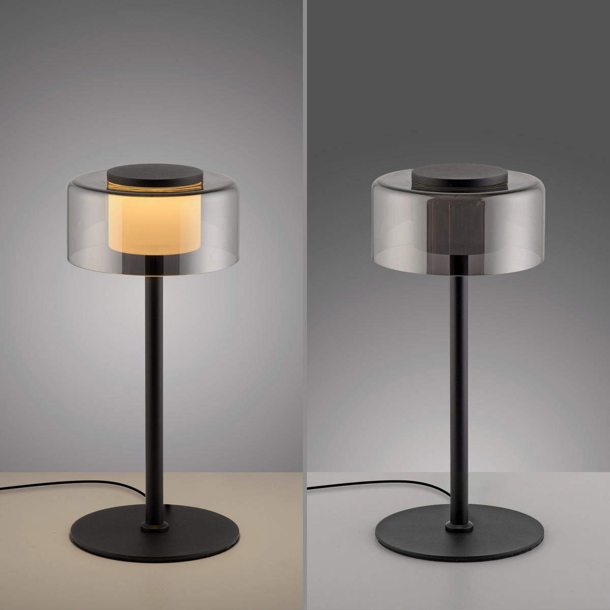 STOLNÍ LED LAMPA, posuvný stmívač, 15/15/33 cm - černá, Design, kov/plast (15/15/33cm)