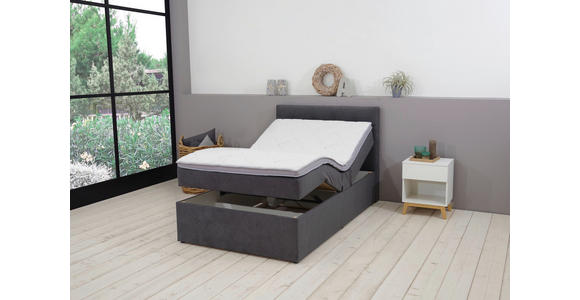 BOXBETT 100/200 cm in Anthrazit - Anthrazit/Schwarz, KONVENTIONELL, Kunststoff/Textil (100/200cm) - Carryhome