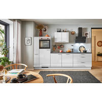 KÜCHENBLOCK PN 215 290 cm  in Graphitfarben, Hellgrau  - Edelstahlfarben/Hellgrau, Design, Holzwerkstoff/Metall (290cm) - Pino