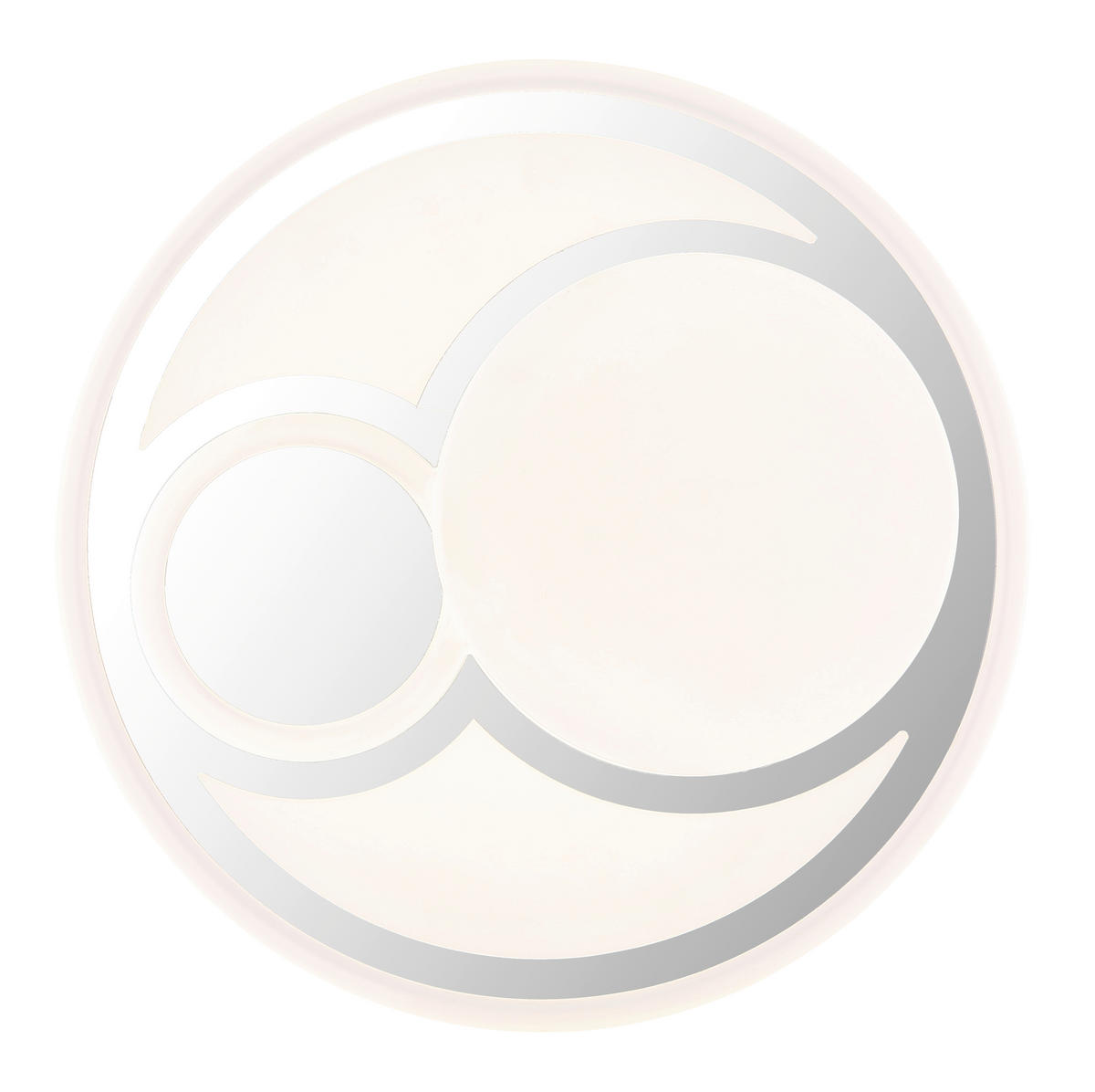 LED-DECKENLEUCHTE  38/7,5 cm    - Chromfarben/Weiss, Design, Kunststoff/Metall (38/7,5cm) - Globo