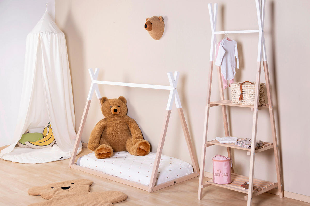 KINDERGARDEROBE in 60/197/60 cm   - Wengefarben/Naturfarben, Basics, Holz (60/197/60cm) - Childhome