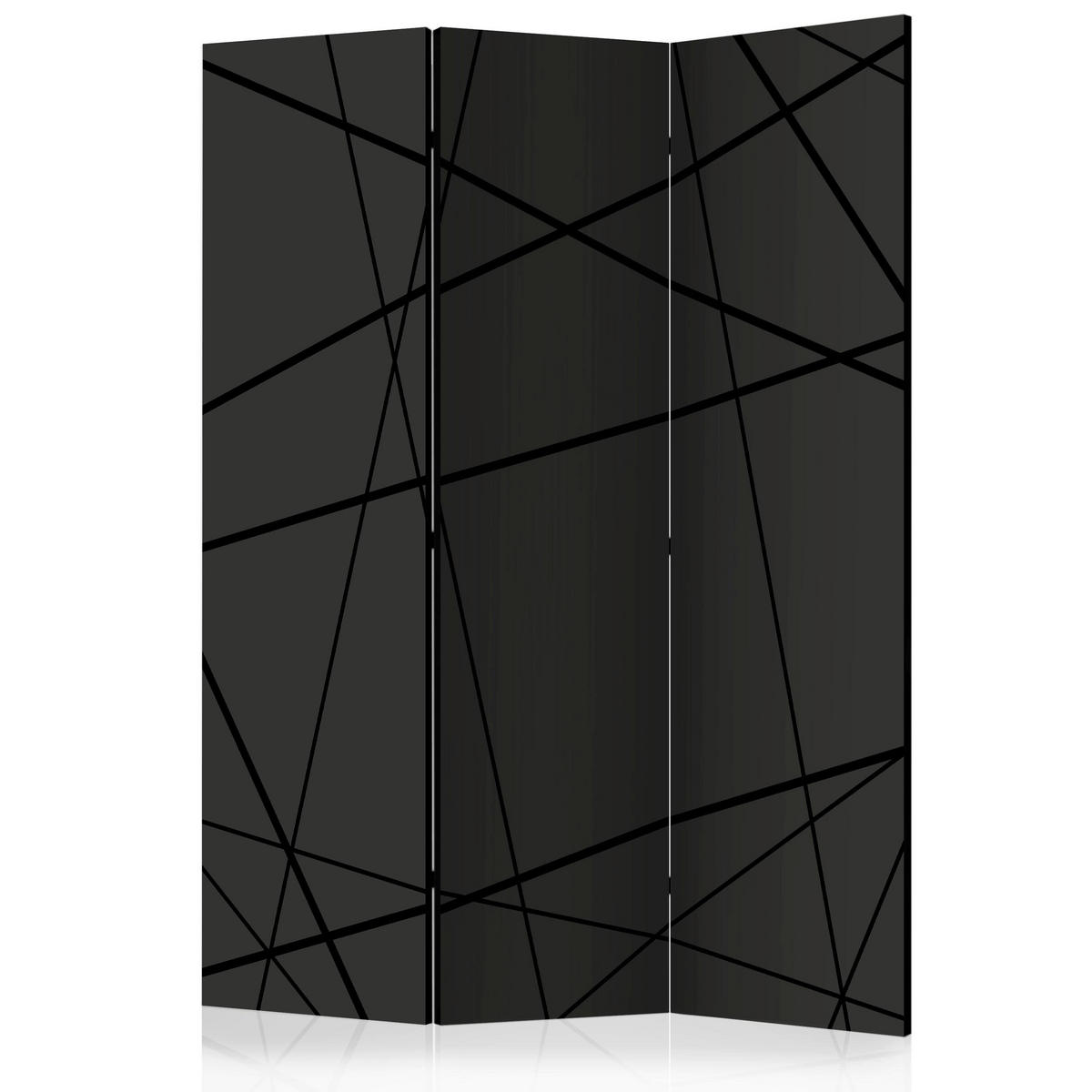 SKÄRMVÄGG  i trä, textil  antracit, svart  - svart/antracit, Basics, trä/textil (135/172/3cm) - artgeist