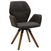 ARMLEHNSTUHL in Anthrazit, Eichefarben - Eichefarben/Anthrazit, Design, Holz/Textil (62/91/59cm) - Valnatura
