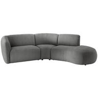 ECKSOFA Graubraun Mikrofaser  - Graubraun/Schwarz, MODERN, Kunststoff/Textil (276/182cm) - Livetastic