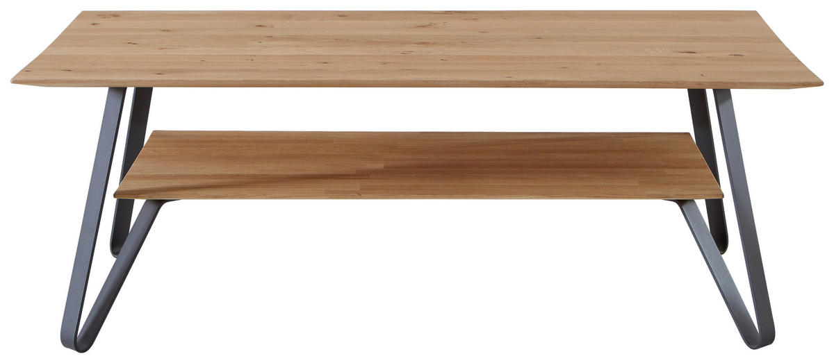 COUCHTISCH in Holz, Metall 95/65/42,6 cm  - Eichefarben/Schwarz, Design, Holz/Metall (95/65/42,6cm) - Valdera