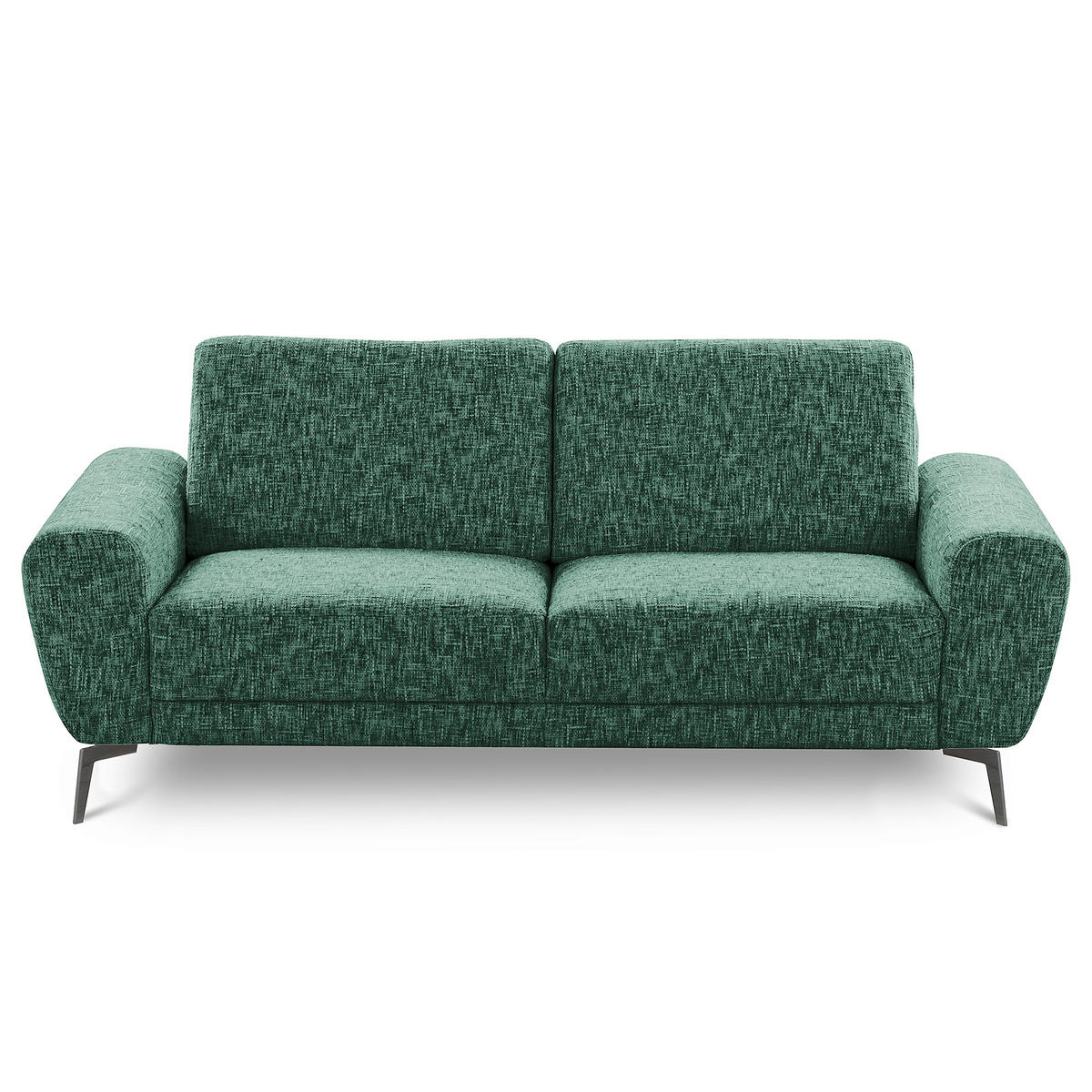 2-SITZER-SOFA Webstoff Grün  - Schwarz/Grün, Design, Textil/Metall (157/85/92cm) - Livetastic