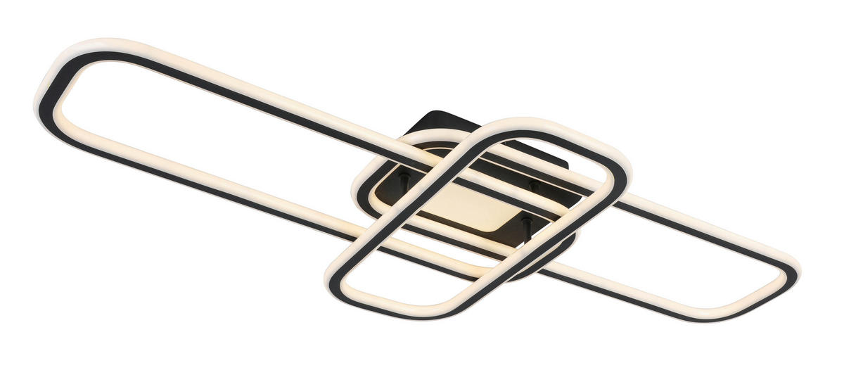 STROPNÍ LED SVÍTIDLO, 103/46/11 cm - bílá/černá, Design, kov/plast (103/46/11cm) - Novel