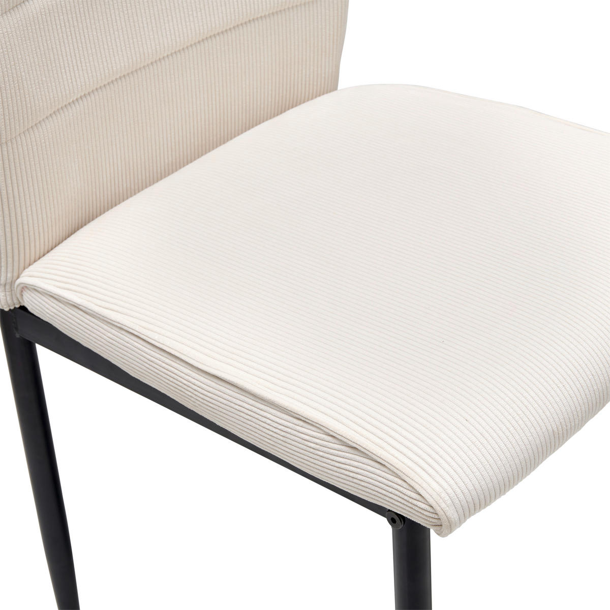 STUHL Cord Beige  - Beige/Schwarz, LIFESTYLE, Textil/Metall (44/96/58cm) - Livetastic