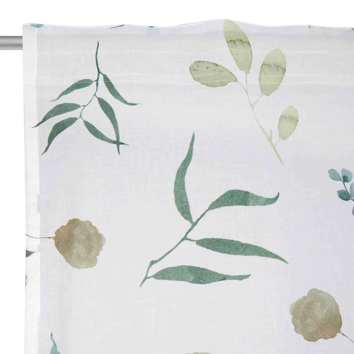 HOTOVÝ ZÁVES, polopriehľadné, 140/255 cm - biela/zelená, Konventionell, textil (140/255cm) - Bio:Vio