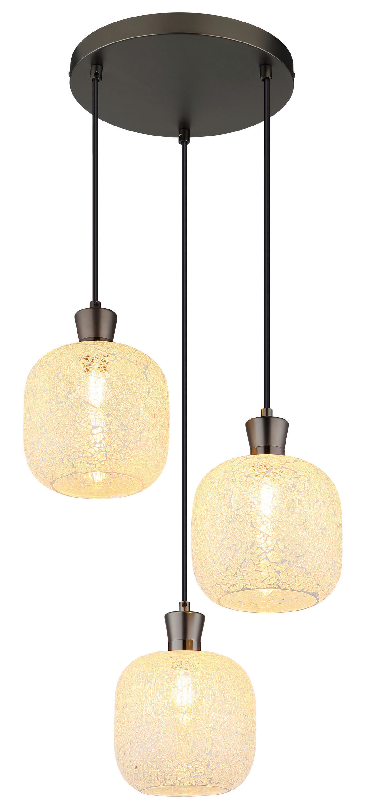 HÄNGELEUCHTE 30/120 cm  - Klar/Schwarzchrom, Design, Glas/Kunststoff (30/120cm) - Globo