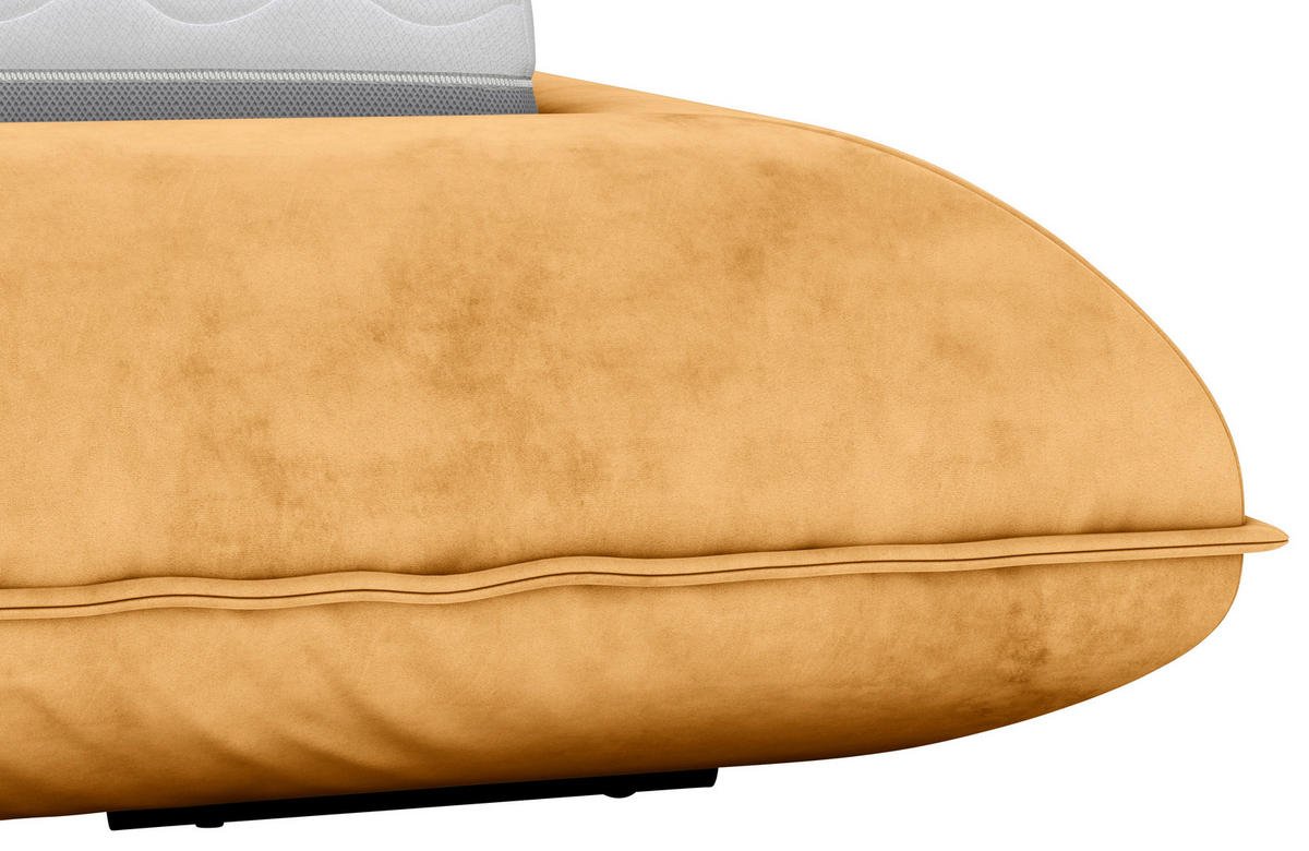 POLSTERBETT 160/200 cm,  in Gelb,  - Gelb/Schwarz, Design, Textil/Metall (160/200cm) - Belluti