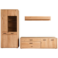 WOHNWAND  in Eichefarben 302/208/50 cm  - Eichefarben/Anthrazit, Konventionell, Glas/Holz (302/208/50cm) - Cantus