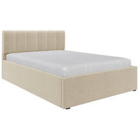 POLSTERBETT 140/200 cm  in Creme  - Creme/Schwarz, Design, Holz/Kunststoff (140/200cm) - Stylife