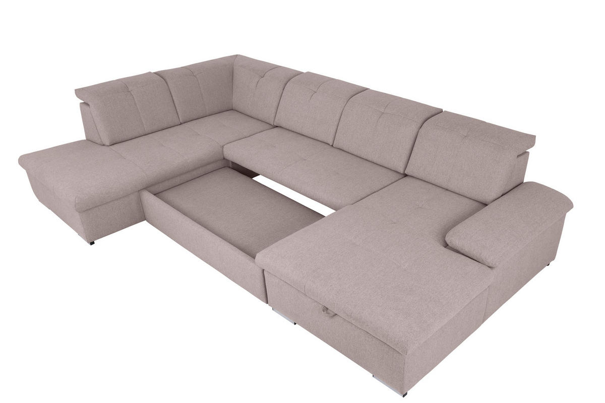 WOHNLANDSCHAFT - Taupe/Grau, Design, Textil/Metall (215/328/173cm) - MID.YOU