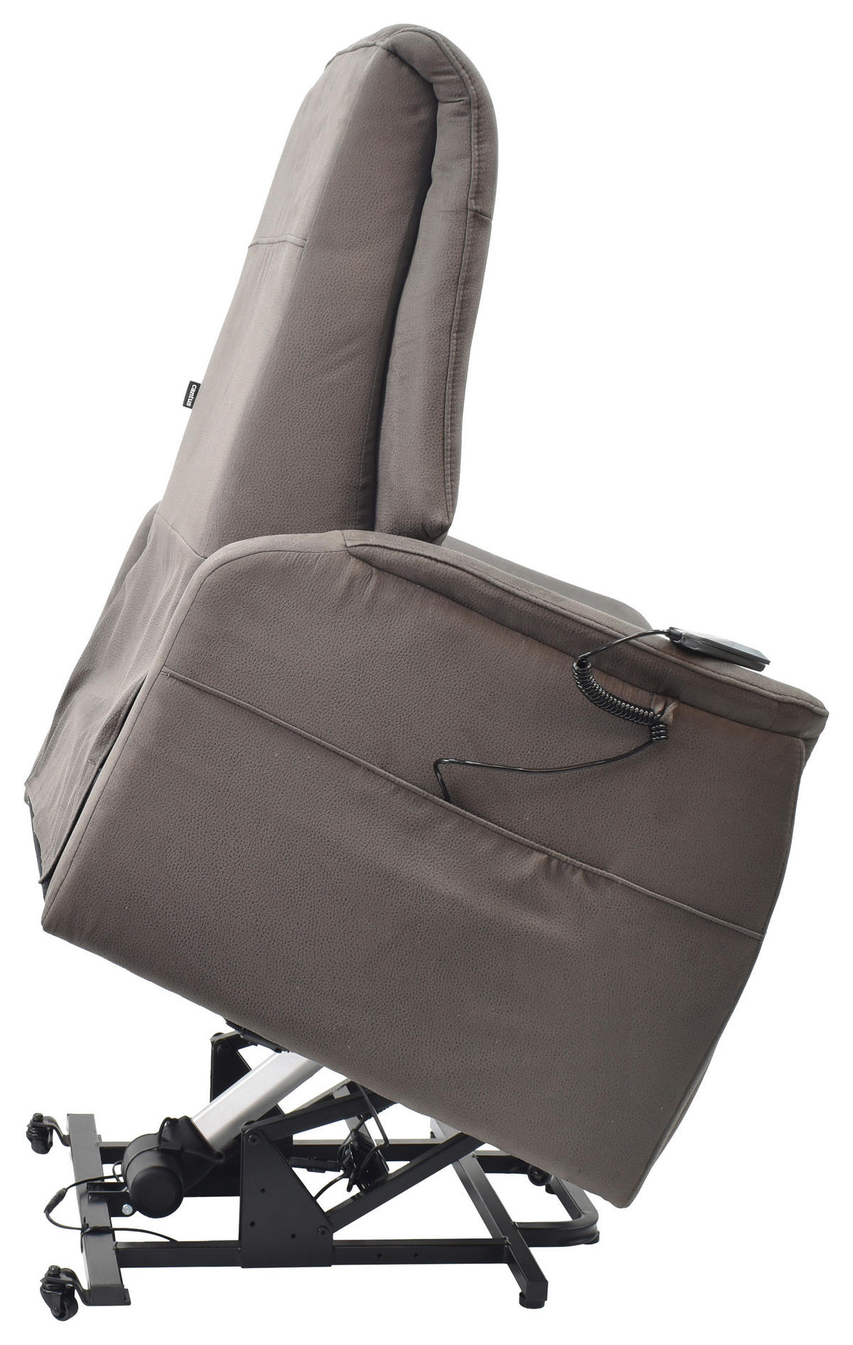 FERNSEHSESSEL  mit Webstoff Dunkelbraun Relaxfunktion, Aufstehhilfe, ausziehbare Fußstütze  - Dunkelbraun, KONVENTIONELL, Textil/Metall (82/111/78/89/175cm) - Cantus