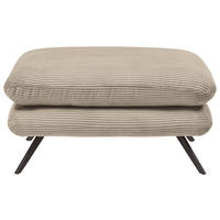HOCKER Cord Taupe  - Taupe/Schwarz, MODERN, Textil/Metall (90/45/60cm) - Pure Home Lifestyle