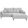 ECKSOFA in Cord Hellgrau  - Hellgrau/Schwarz, Konventionell, Textil/Metall (250/185cm) - Carryhome