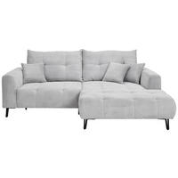 ECKSOFA in Cord Hellgrau  - Hellgrau/Schwarz, Konventionell, Textil/Metall (250/185cm) - Carryhome